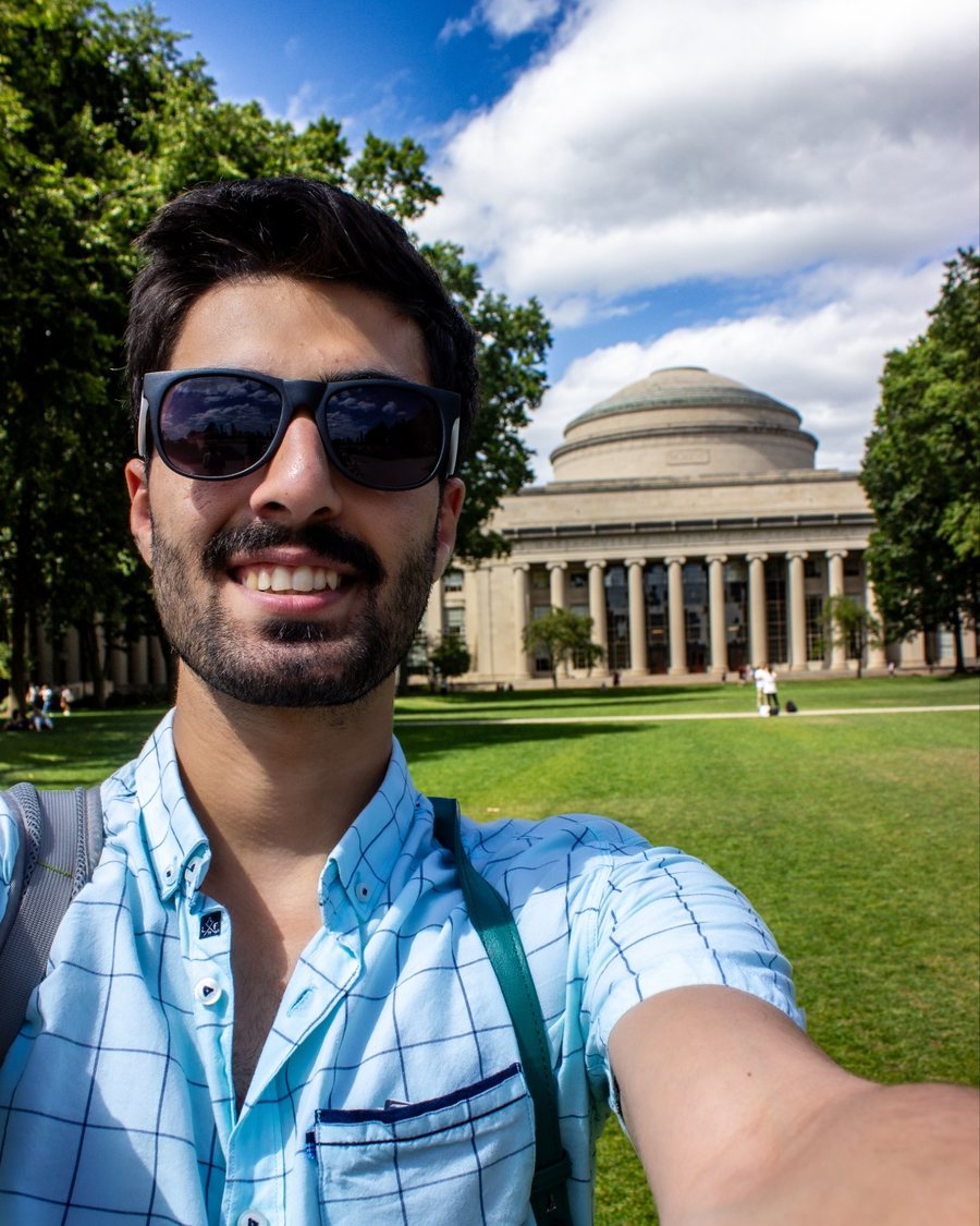 Kasra Sinaei on the MIT campus